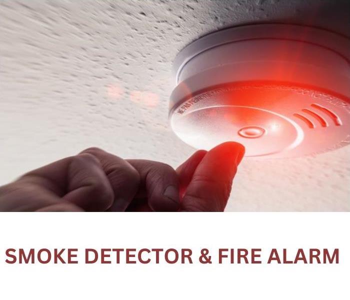 Says 'smoke detector and fire alarm' and a picture of one.